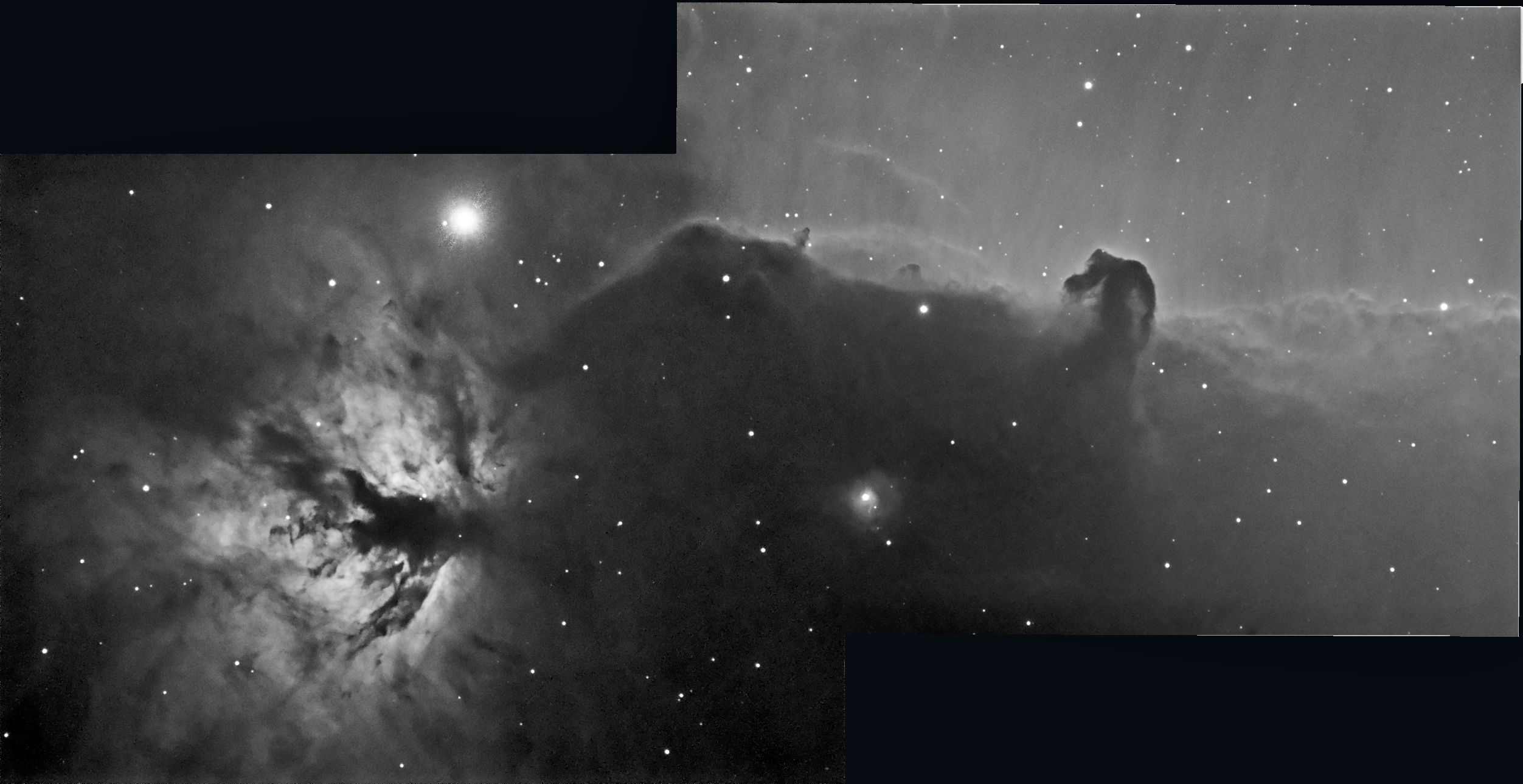 Flame and horsehead nebulae