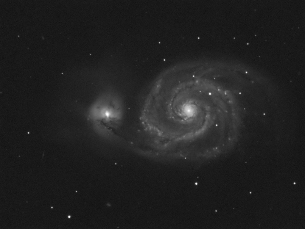 5 x 300s image of M51. Camera: QSI583 Telescope: 1,0 m cassegrain