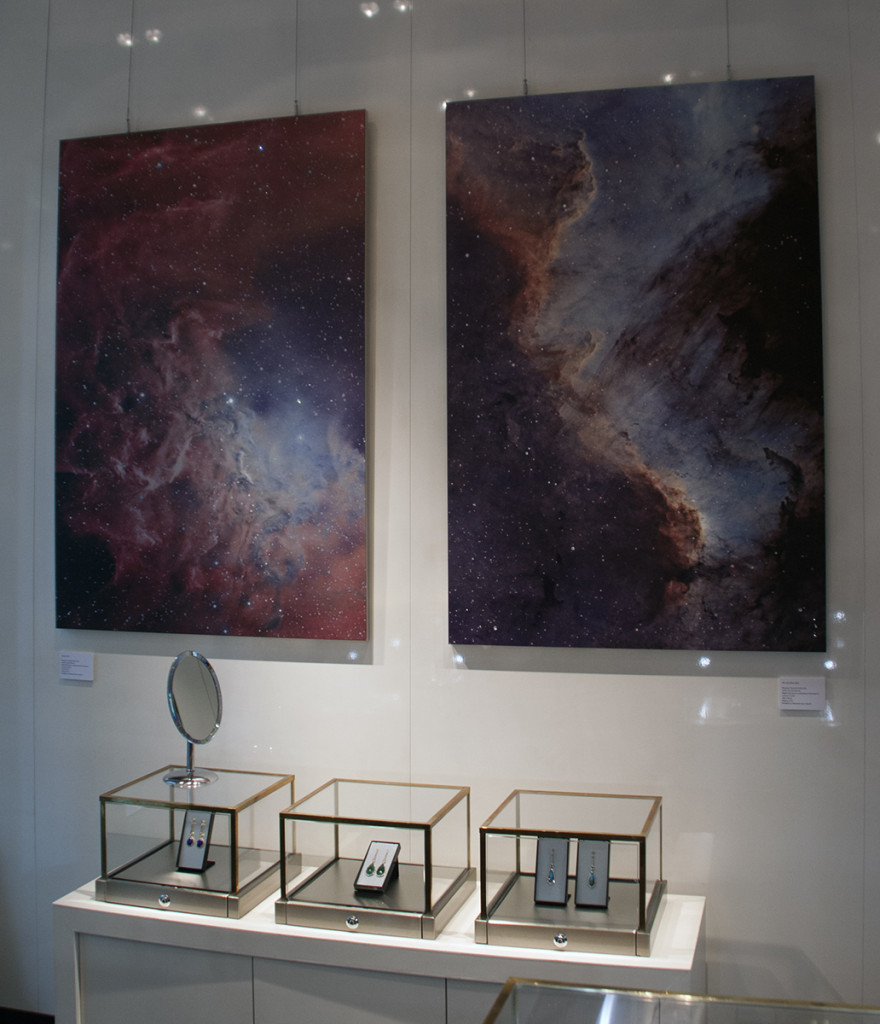 Flames (left) and Gulf (right). Two of my images made into artwork by Roksana.